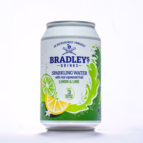 lemon and lime flavoured sparkling water can