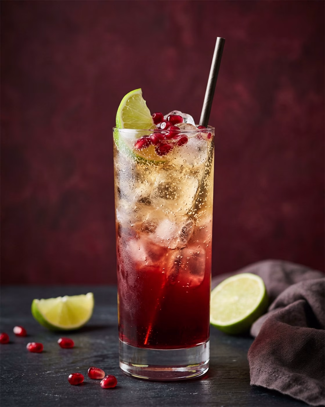 pomegranate and ginger beer cocktail